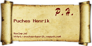 Puches Henrik névjegykártya